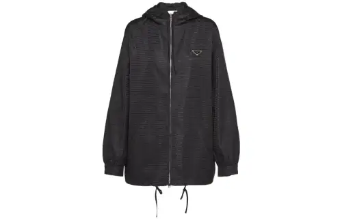 PRADA Jackets Women's Black Hooded Moderate Other