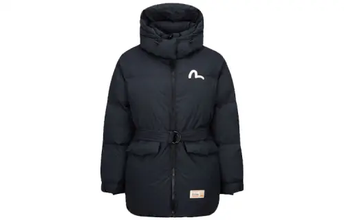 EVISU Down Jackets Women's Black Hooded Moderate Other