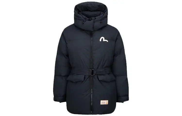 EVISU Down Jackets Women's Black Hooded Moderate Other