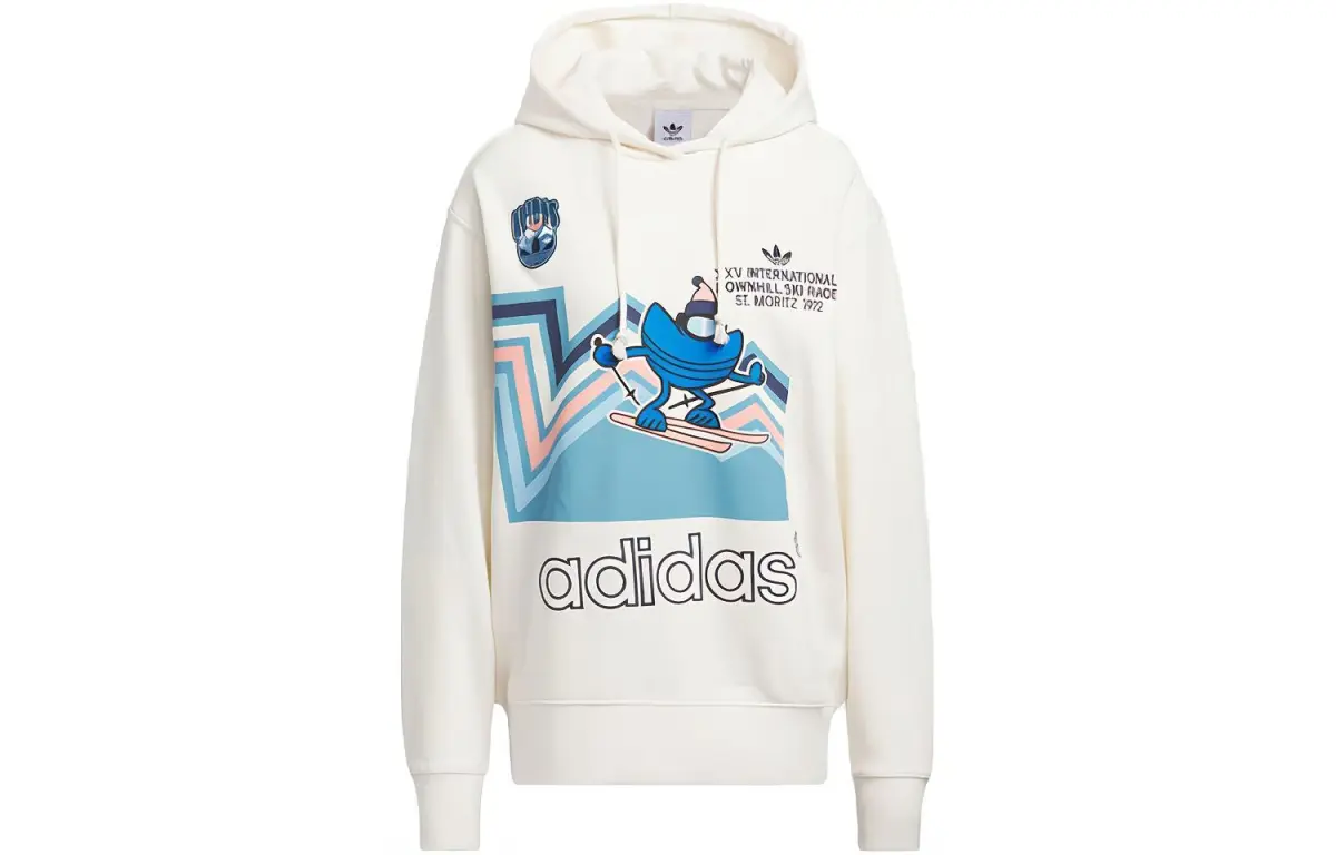 Adidas Originals Sweatshirts Women's Pink White Hooded Moderate Regular