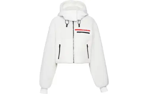 PRADA Jackets Women's White Hooded Moderate Other