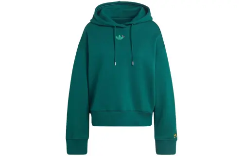 Adidas Originals Sweatshirts Women's Green Hooded Moderate Regular
