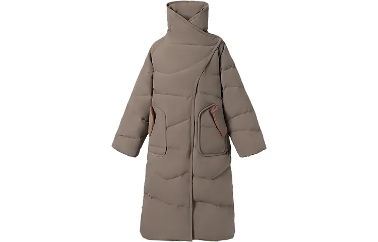 Li Ning Sports Fashion Collection Down Jackets Women's Walnut Brown Stand Collar Moderate Other