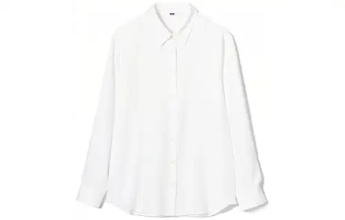 UNIQLO Shirts Women's White Pointed Collar Moderate Other
