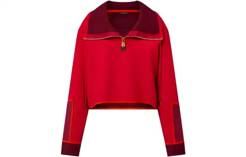 LOUIS VUITTON Sweatshirts Women's Red Lapel Moderate Other