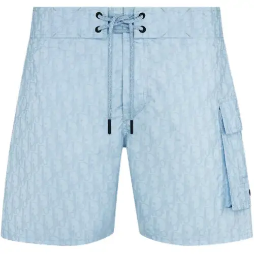 DIOR FW25 Beach Shorts Men's Sky Blue