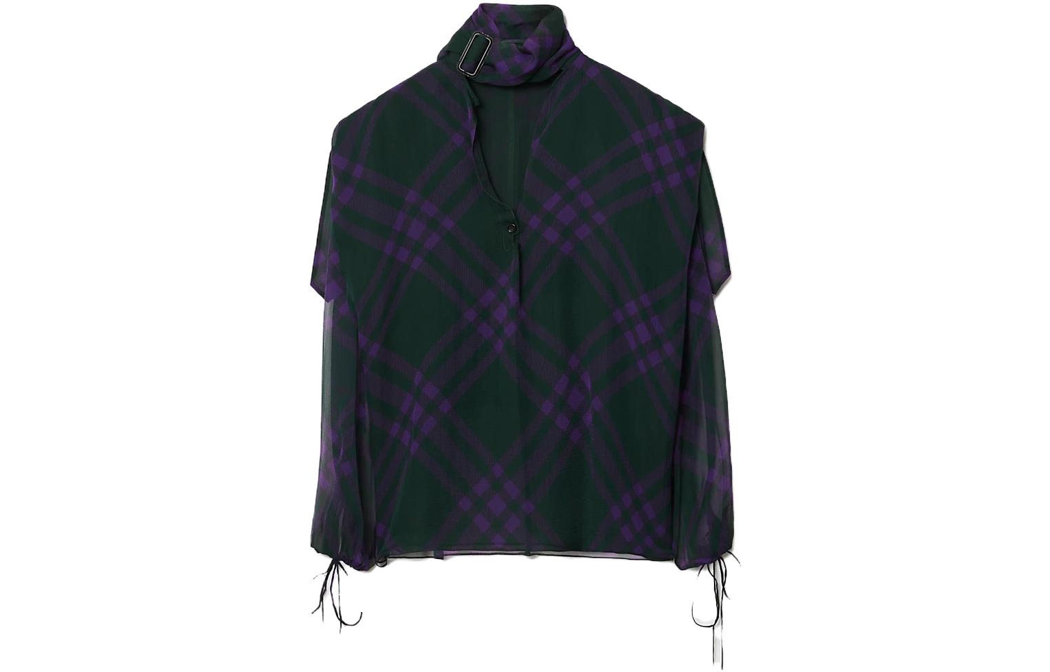Женская футболка Burberry Клетчатый жилет (фиолетовая)