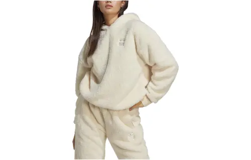 Adidas Originals Sweatshirts Women's Beige Yellow Hooded Moderate Regular