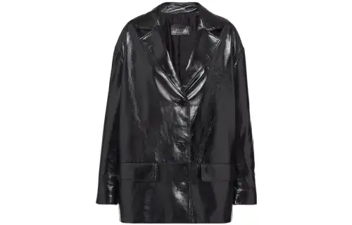 PRADA Jackets Women's Black Lapel Moderate Other