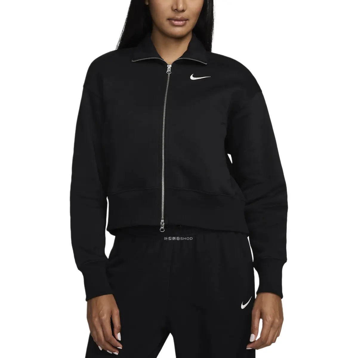 Nike Jackets Women's Black Lapel Moderate Straight Fit
