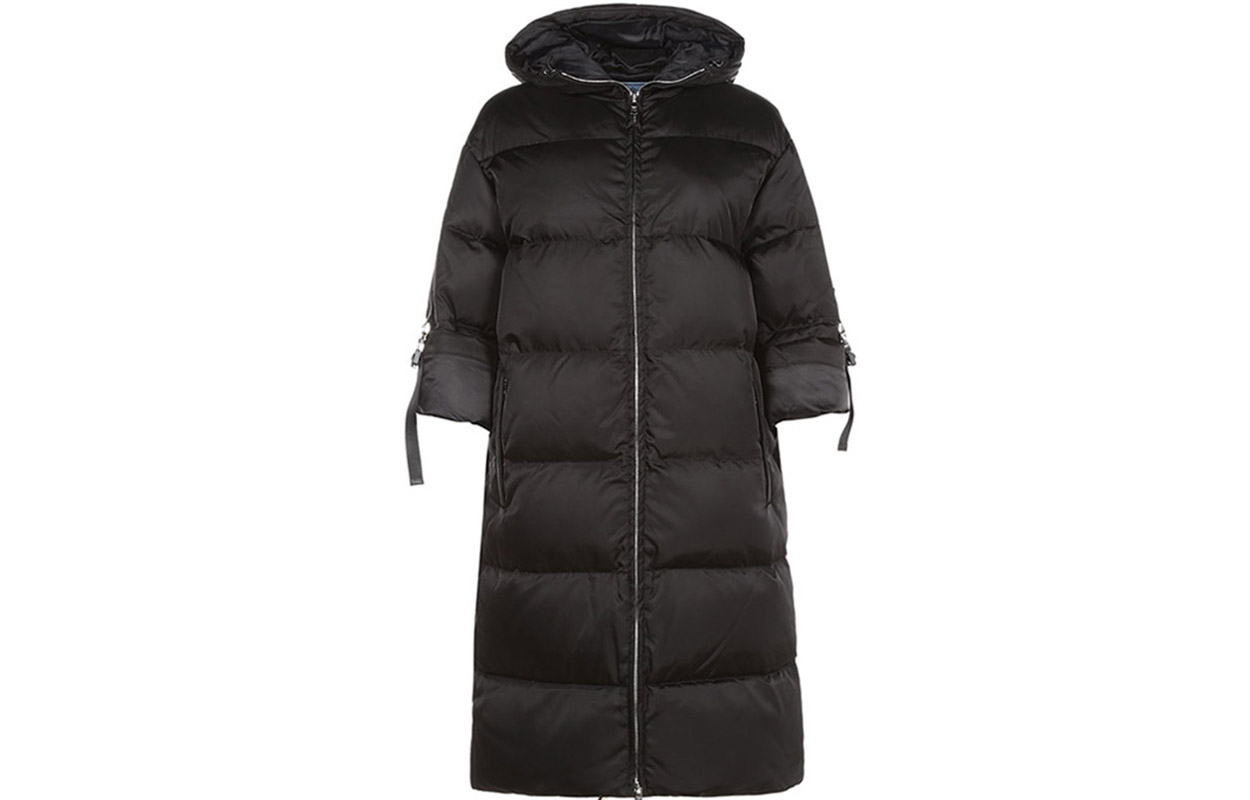 PRADA Down Jackets Women's Black Hooded Moderate Other
