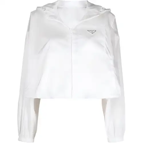 PRADA Jackets Women's White Hooded Moderate Other