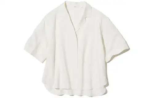 UNIQLO Shirts Women's Ivory Cuban Collar Moderate Other