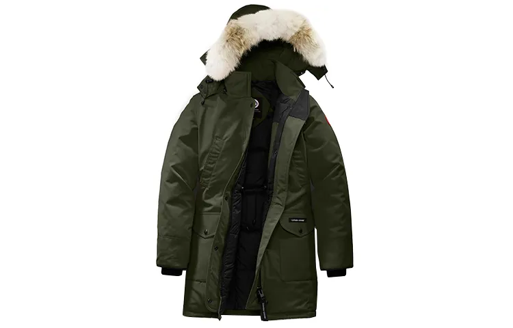 Canada Goose Trillium Down Jackets Women's Army Green Hooded Moderate Parka Down Jacket