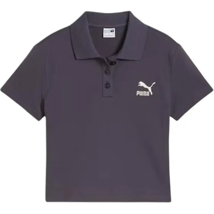 PUMA CLASSICS Polo Baby Tee Women's Polo Shirt Women's Black