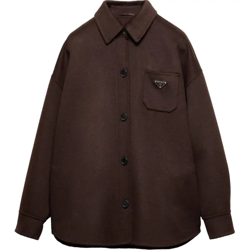 PRADA Enamel-logo Wool Jacket