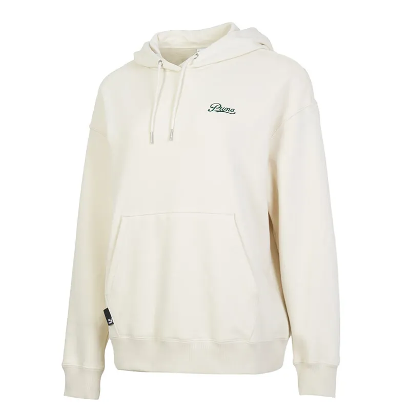 PUMA Sweatshirts Women's Beige Hooded Moderate Straight Fit