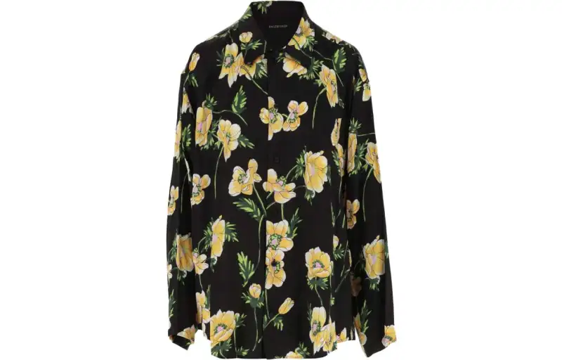 Balenciaga Floral Printed Long Sleeved Shirt