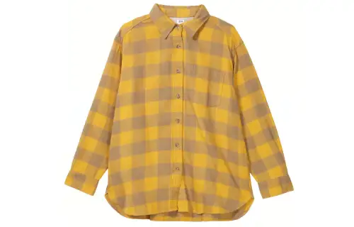 UNIQLO Shirts Women's Light Yellow Pointed Collar Moderate Other