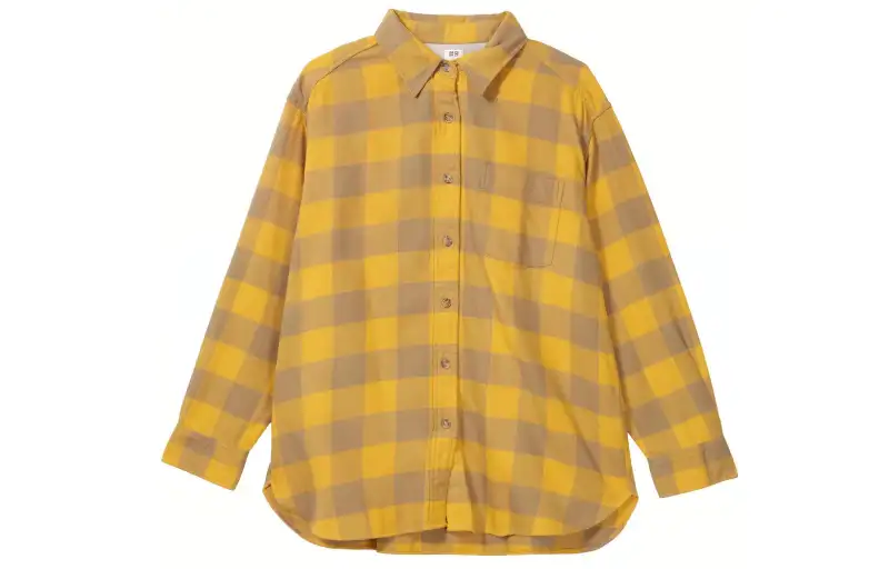 UNIQLO Shirts Women's Light Yellow Pointed Collar Moderate Other