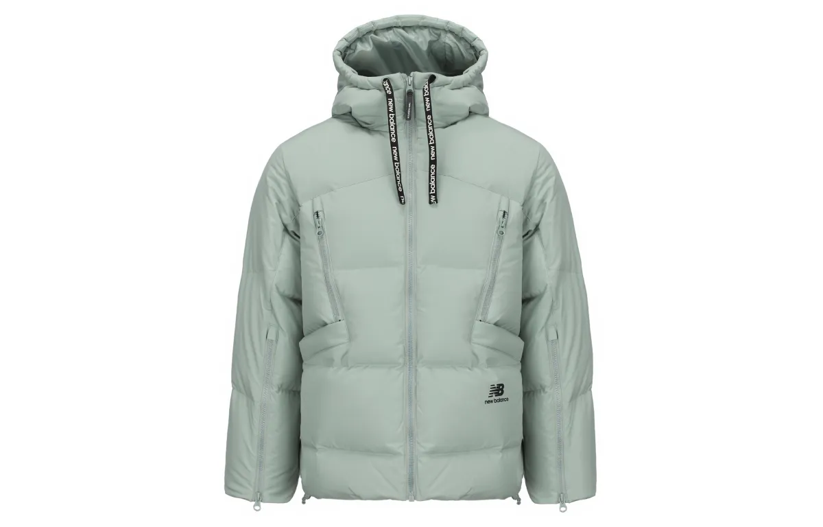 New Balance Down Jackets Women's Pea Green Hooded Moderate Other