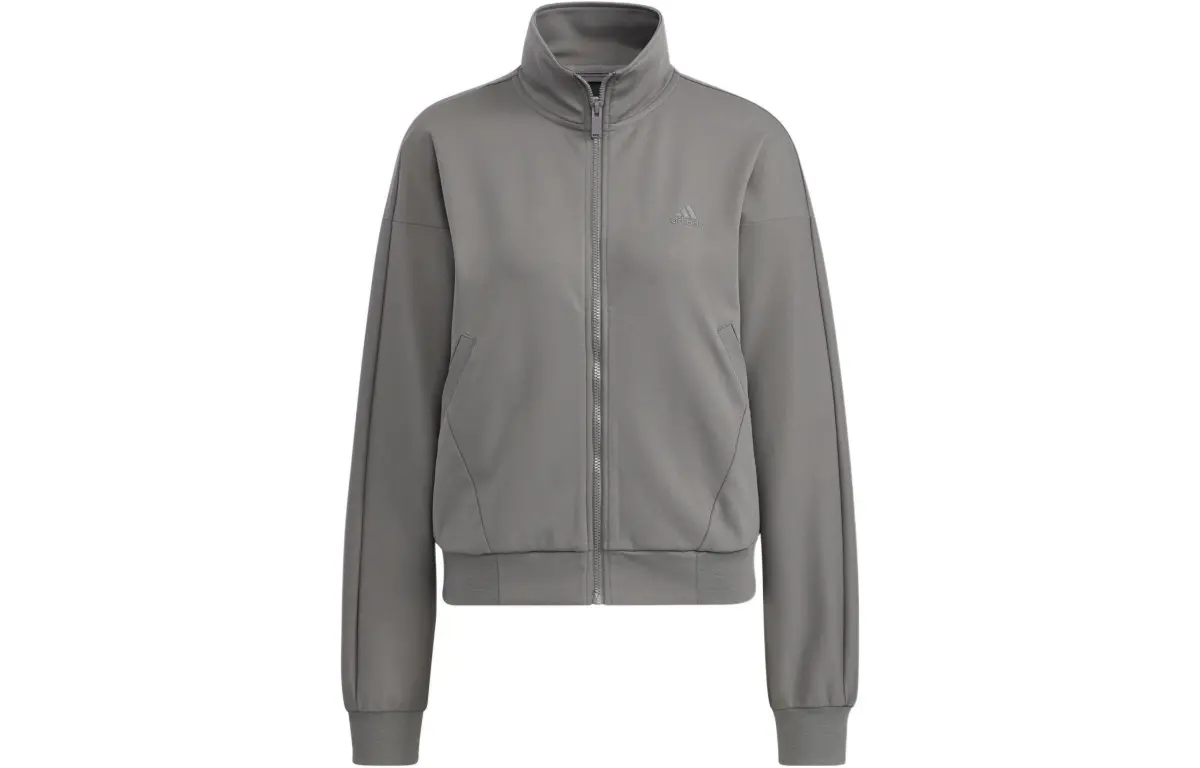 Adidas Jackets Women's Gray Stand Collar Moderate Other
