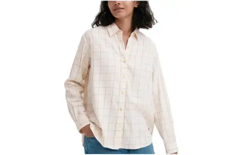 UNIQLO Shirts Women's Ivory Square Collar Moderate Shirt