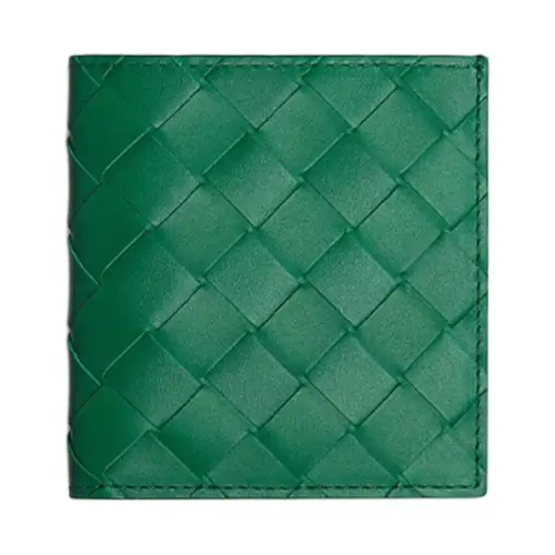 Bottega Veneta Cow Leather Card Holder, Wallet Men's Green