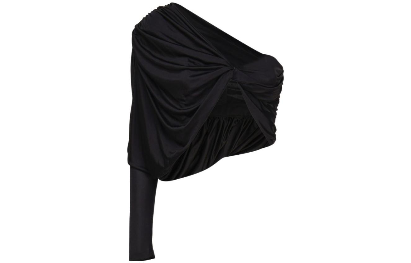 SAINT LAURENT Ruched One-Sleeved Top
