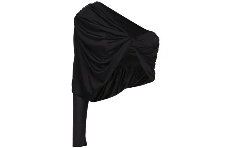SAINT LAURENT Ruched One-Sleeved Top