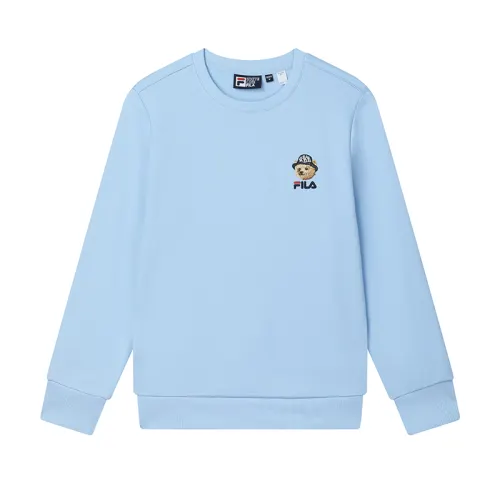 FILA HERITAGE Fashion Comfortable Casual Fleece Lined Pullover Sweatshirt Women's Bell Blue