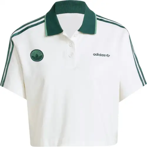 adidas Women's Loose Crop Polo Shirt White