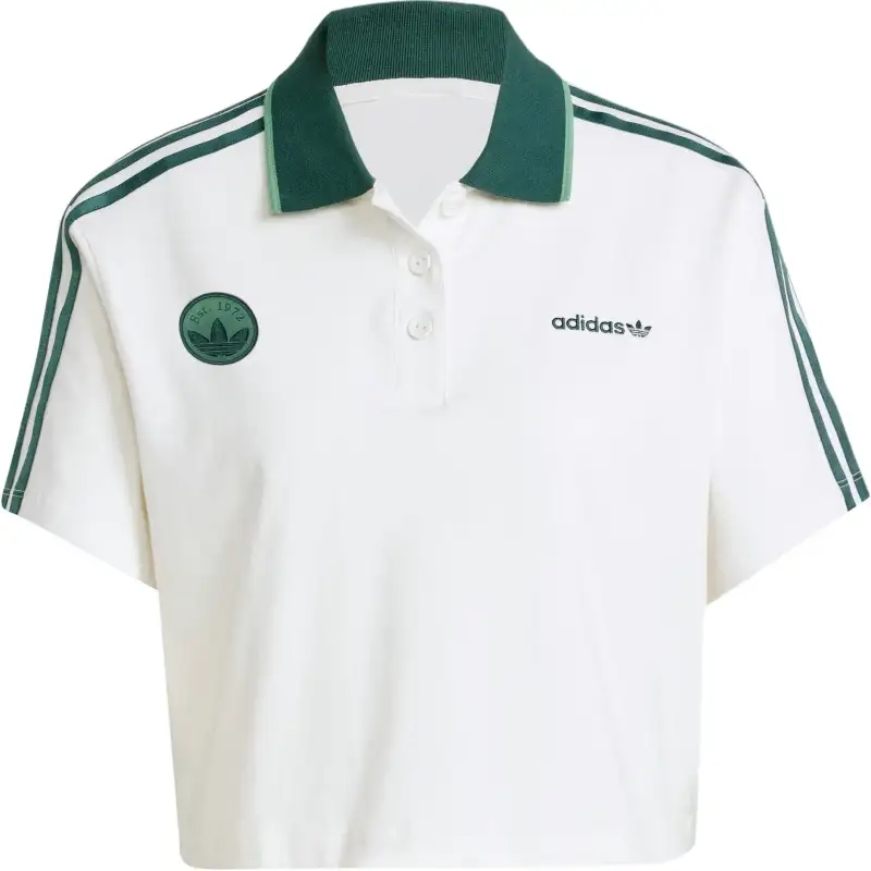 adidas Women's Loose Crop Polo Shirt White