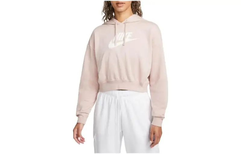 Nike Sweatshirts Women's Light Pink Hooded Moderate Regular