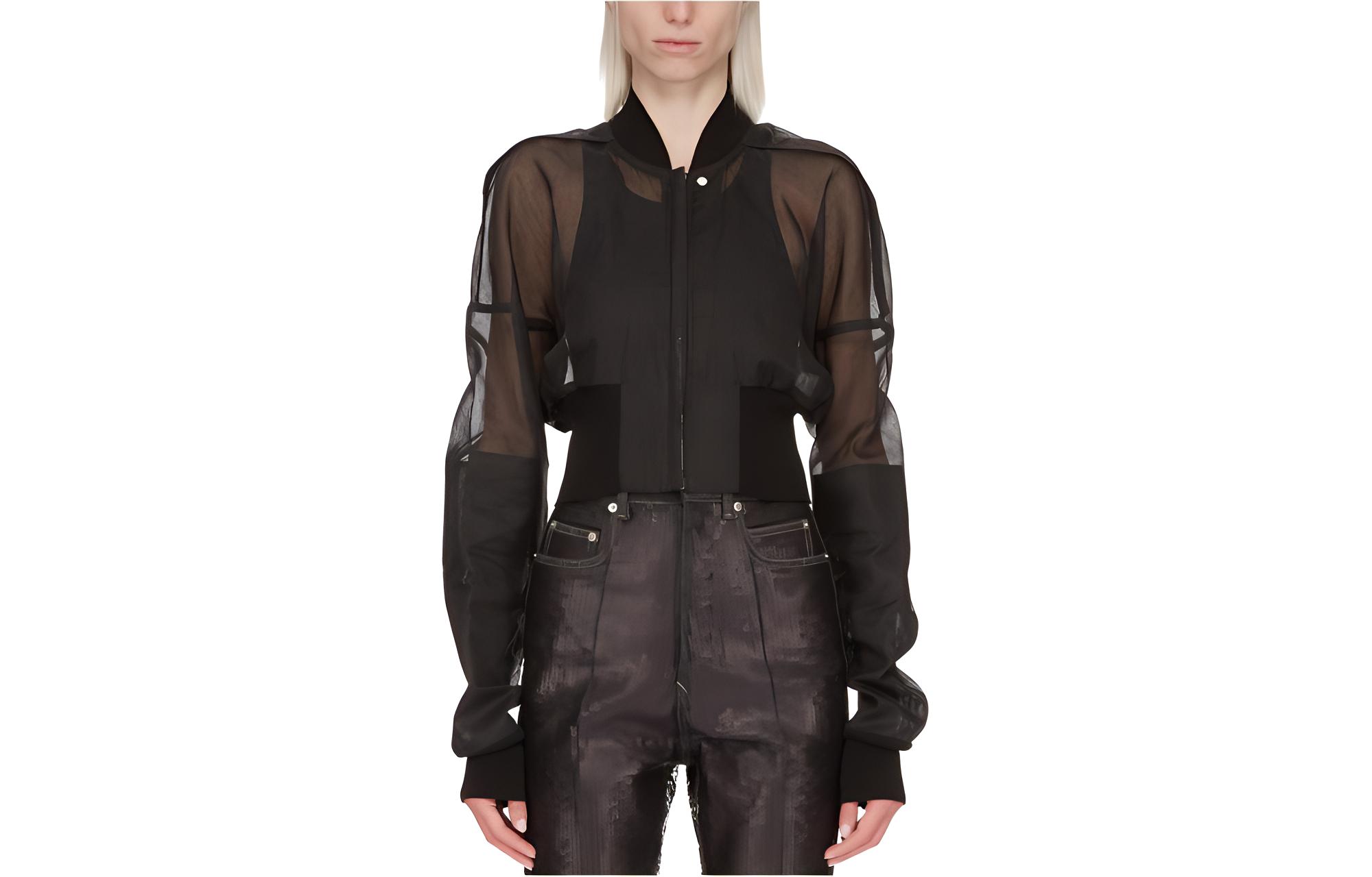 RICK OWENS Flight Semi Sheer Zipped Bomber Jacket