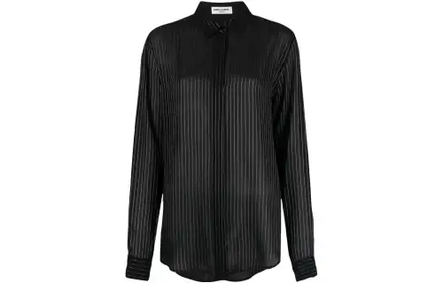 SAINT LAURENT Striped Long-Sleeved Shirt