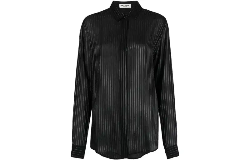 SAINT LAURENT Striped Long-Sleeved Shirt