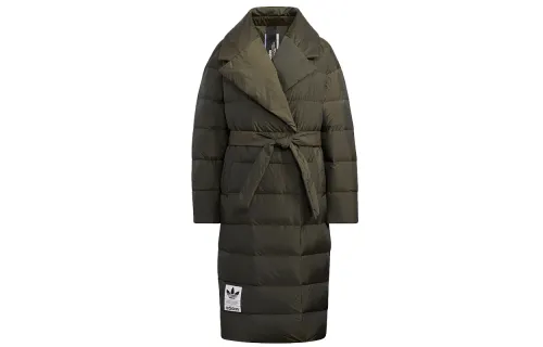 Adidas Originals Down Jackets Women's Olive Lapel Moderate Down Coat