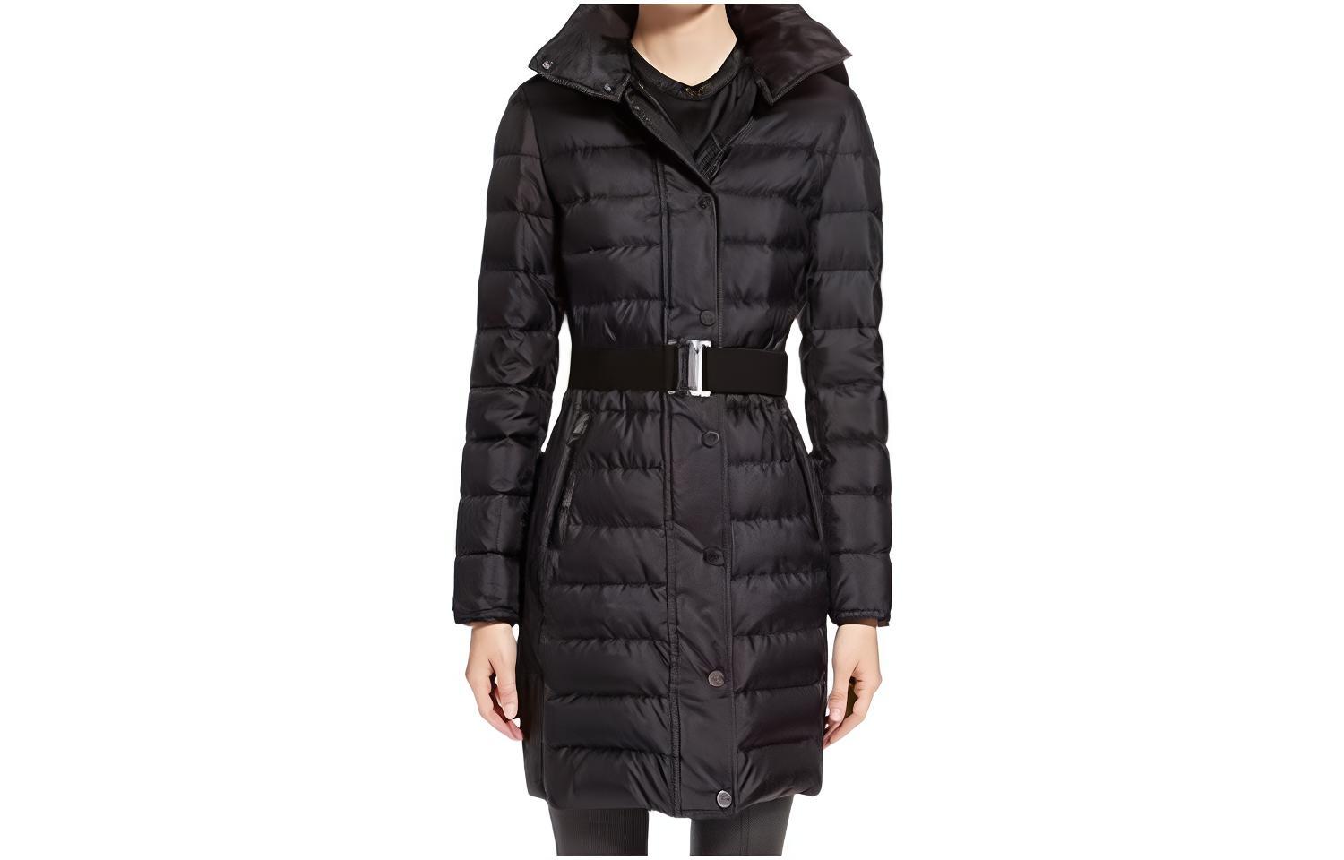Женский пуховик Burberry с логотипом (черный)