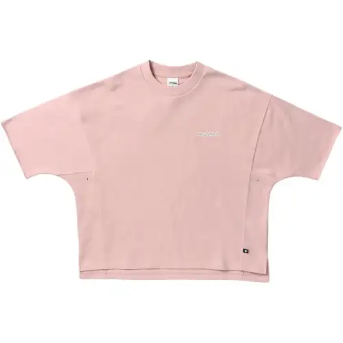 Converse T Shirts Women's Pink Crew Neck Moderate