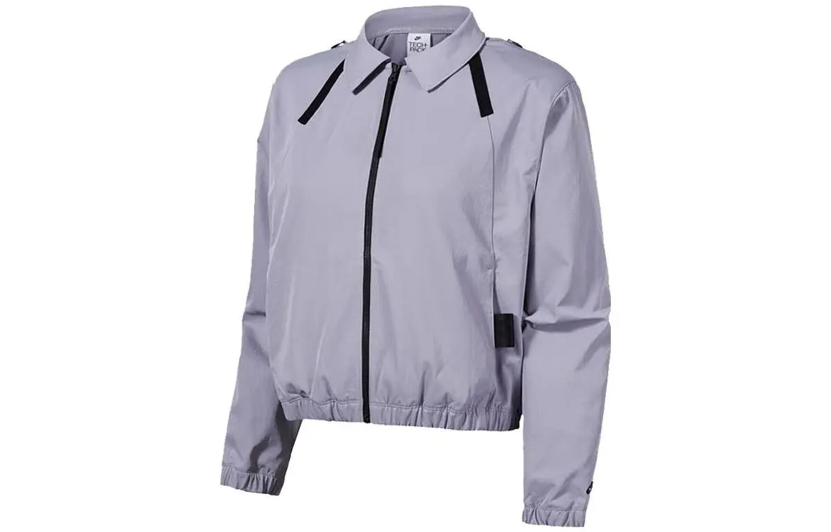 Nike Jackets Women's Gray Lapel Moderate Nipped-in Waist