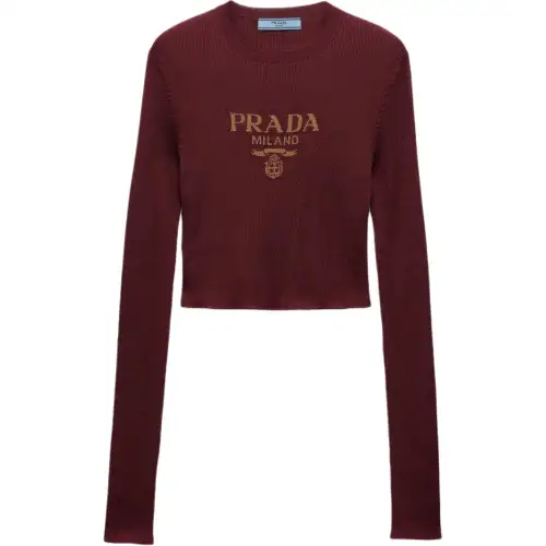 Prada intarsia-knitted logo top