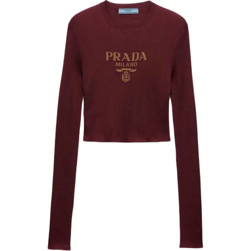 Prada intarsia-knitted logo top