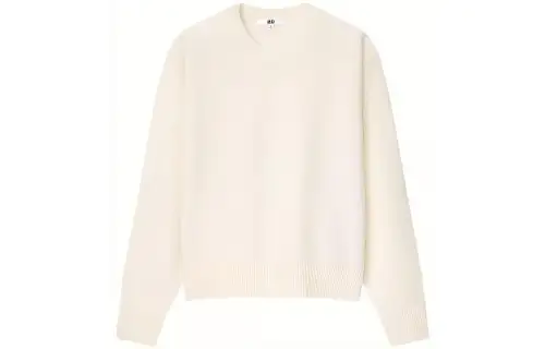 UNIQLO Knitwear Women's Ivory Crew Neck Moderate Other