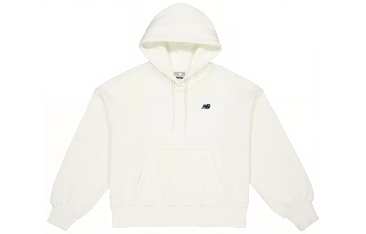 New Balance Sweatshirts Women's White Hooded Moderate Regular