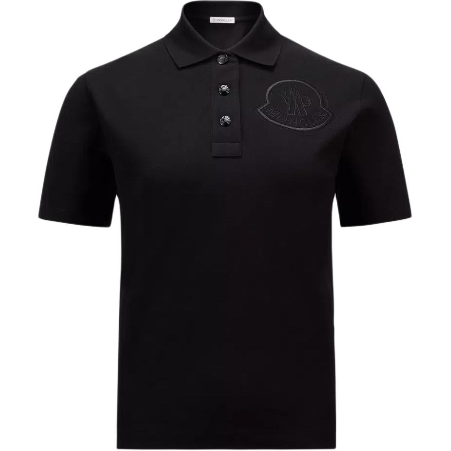 Женская футболка-поло Moncler LogoPolo (черная)