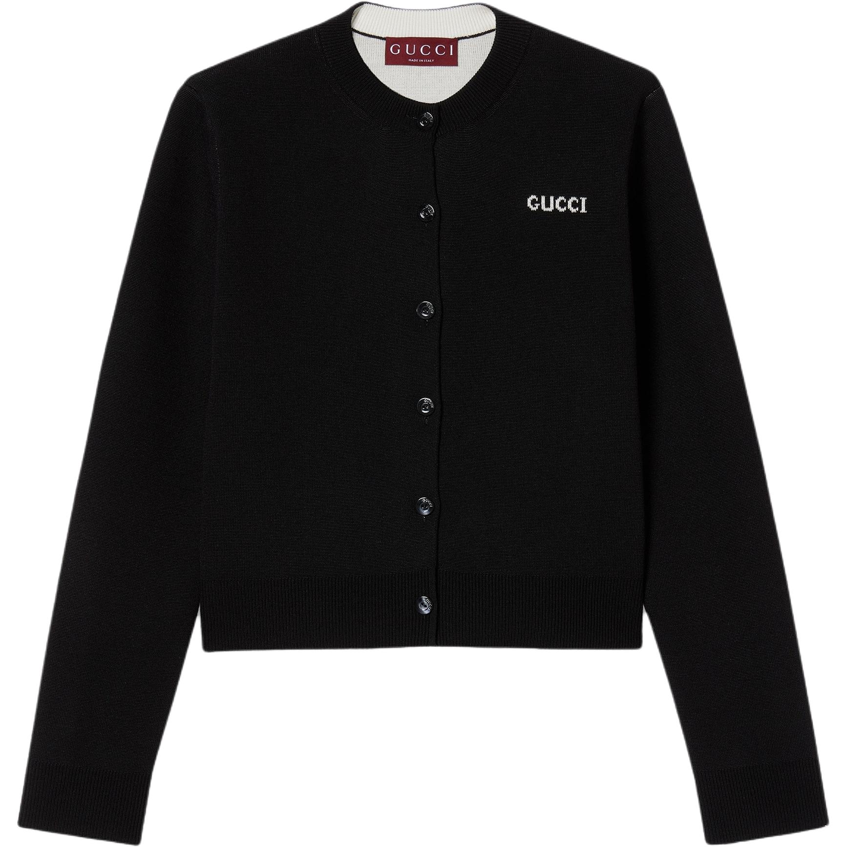 GUCCI Logo Intarsia-Knit Cardigan