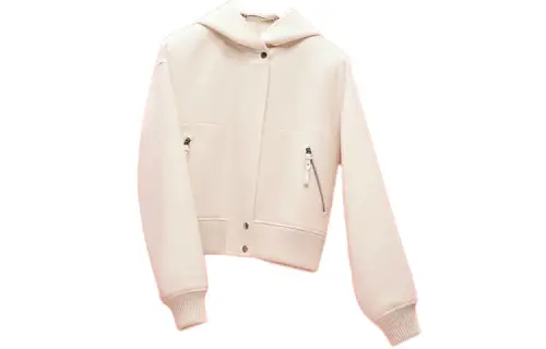 HERMES Jackets Women's Ecru Hooded Moderate Other