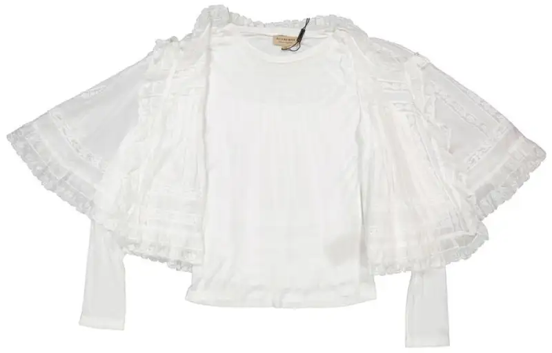 Burberry Shirts Women's White Crew Neck Moderate Shirt