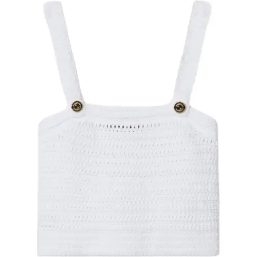 GUCCI Camisoles Women's White Square Collar Moderate Other